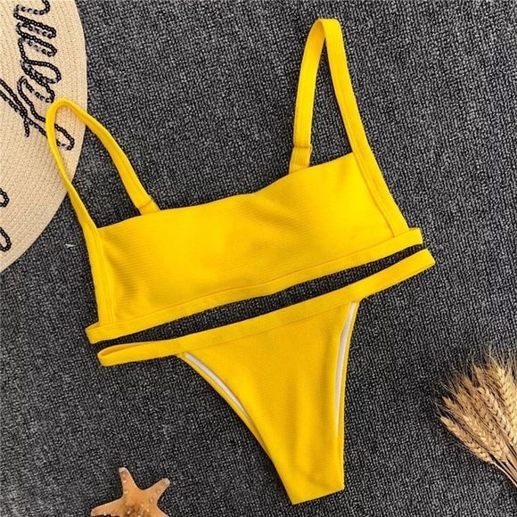❣️Final Sale❣️ Yellow Mustard Brazilian Bikini - Picture 2 of 4